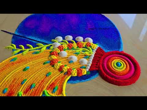 Gudi Padwa Rangoli Designs || Satisfying video ||  Sand art