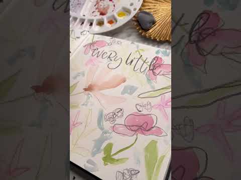 Abstract watercolor florals #ytshorts #watercolor #abstractflowerpainting #diyartproject #journaling