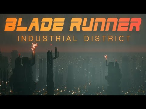 ☔Blade Runner 2019 LA Inspired Atmospheric Ambience🎧| Urban Soundscapes S01E04 | Industrial District