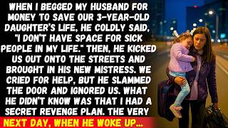 When I begged my husband for money to save our 3-year-old daughter, he refused and kicked us out..