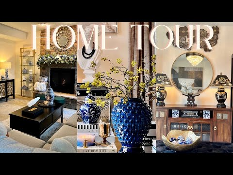 NEW* FULL HOUSE TOUR | GLAM & ECLECTIC | Blue & White Chinoiserie Thrifted Tour 2023