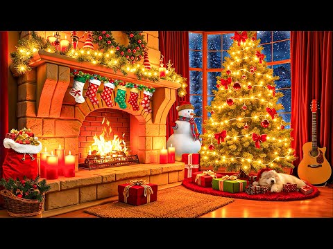 Beautiful Cozy Christmas Fireplace Ambience🎄Christmas Fireplace Music ☃️Christmas Fireplace Ambience