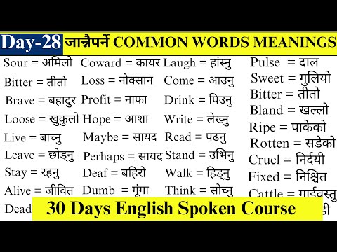 Spoken English Course Day 28 | Zero level बाट अंग्रेजी बोल्न सिक्नुहोस् |  English Speaking Course