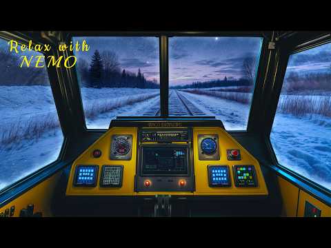 Winter Train Journey 🚂 Train Locomotive Cockpit Ambience with Relaxing Train Sound for Sleep & Relax