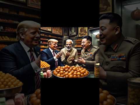 "Trump, Modi & Kim Jong Un Eating Gulab Jamun at a Sweet Shop?! Unexpected Viral Moment!"