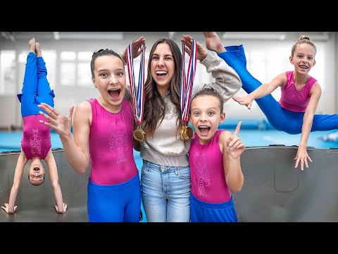 OUR FIRST GYMNASTICS MEET! 🏆 WINNING Acro, Flips, Bar