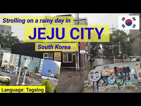 Strolling on a rainy day in Jeju City in Jeju Island in South Korea