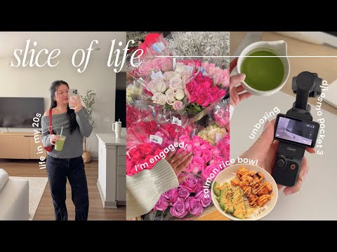 slice of life: i'm engaged!, dji osmo pocket 3 unboxing, salmon rice bowl, chatty girl talk 🦢🎀