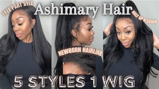 🔥NEWBORN HAIRLINE coming out my SCALP 5 styles Kinky Straight Wig | Ashimary & Lizz Glams