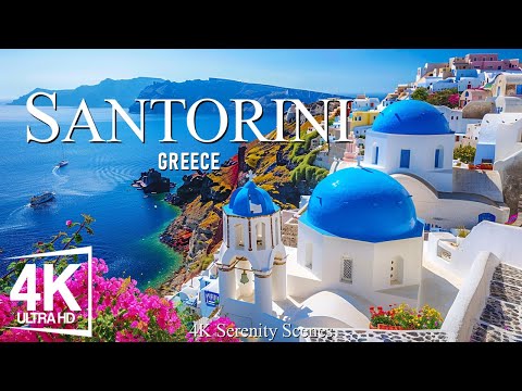 Santorini 4K - Stunning Sunsets, Whitewashed Villages, and Aegean Blue Views - 4K Video Ultra HD