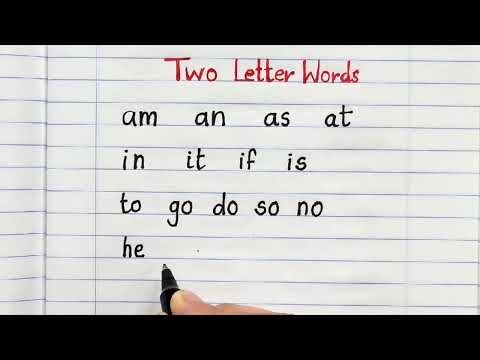 Write two letter words in English, 2 letter words A to Z, English 2 letters word, Learn simple words