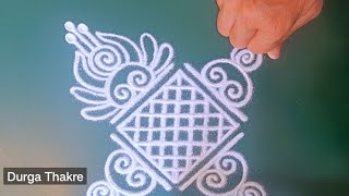 उद्या मंगळवारविशेष ठिपक्यांचीसोपीरांगोळी MahashivratriSpecial BeautifulSimple Rangoli designEasyBest