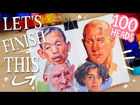 Time to Finish this Challenge! ✷ 100 Heads ✷ Gouache Portrait Painting