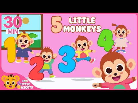 ✨Five Little Monkeys🐵 + Five Little Speckled Frogs + more Little Mascots Nursery Rhymes & Kids Songs