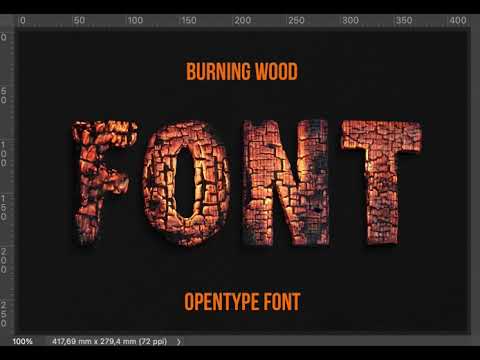 Burning Wood Font