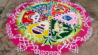 Sankranthi Muggulu | Dhanurmasam Kolam | #rangoli #muggulu #kolam #pongal #festival #bhogi #simple