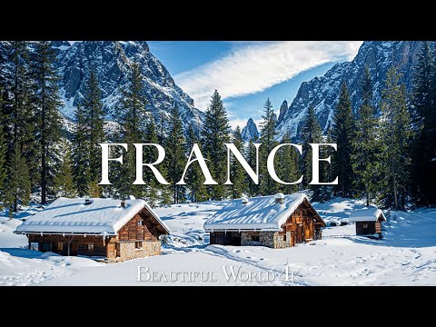 France 4K - Embrace the Beauty of Winter Alps, Icy Rivers & Charming Towns - Music Heals The Heart