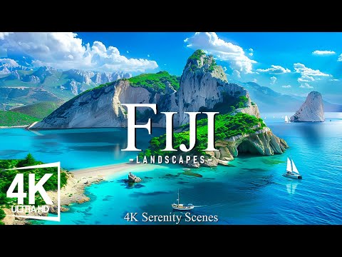 Discover Fiji 4K UHD - Crystal Clear Waves, Palm Trees & Relaxing Piano Music