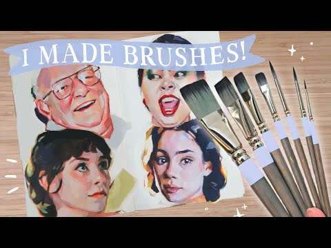 Painting Better Gouache Portraits + I made Brushes!