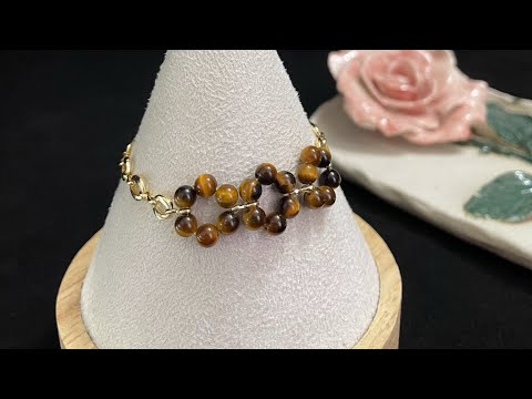 Tiger's eye rings bracelet#bracelet #braceletmaking #braceletdesign #braceletlover #beading #jewelry