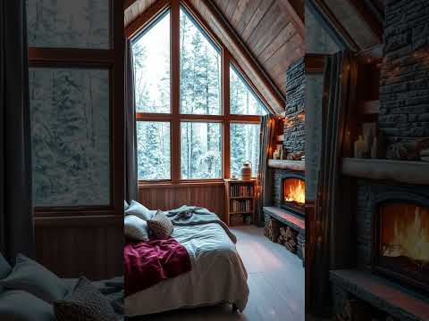 #relax #cabinbliss #cabinambience #rain #peace #rainsounds #home #fireplace #relaxing #snow