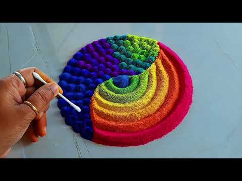 Happy New Year Rangoli Designs 2025 | Satisfying video | नववर्ष रंगोली | sand art