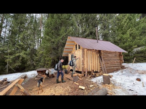 Life in the Siberian Forest with a Dog. Winter fishing at Ice Pond. Dug up the bees