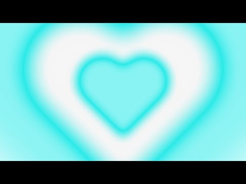 Blurred Teal Blue Y2k Heart Background || 1 Hour Looped HD