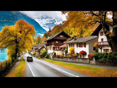 🇨🇭Autumn Driving In Switzerland📍Swiss Village Brienz