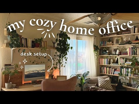 cozy home office tour!! ✨ my desk setup, decor, & reading nook