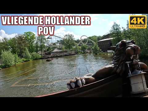 Vliegende Hollander POV (Front Row, 4K 60FPS, 2024), Efteling Water Coaster | Non-Copyright