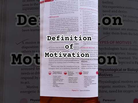 Definition of Motivation in psychology #shorts #ytshorts #tobeanurse #yoitubeshorts #mentalhealth