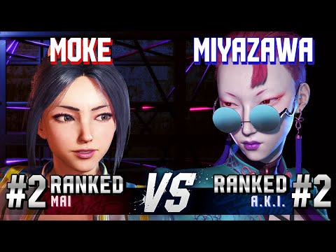 SF6 ▰ MOKE (#2 Ranked Mai) vs MIYAZAWA KIRYU (#2 Ranked A.K.I.) ▰ High Level Gameplay