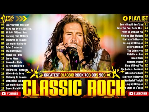 Classic Rock Songs 70s 80s 90s Full Album - Queen, ACDC, Guns N Roses, Bon Jovi, Aerosmith,Metalli