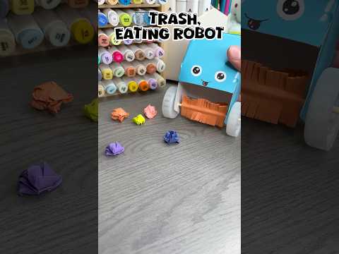 🗑️DIY Paper Trash robot✨!? #cutecrafts #papercraft #crafts #diy #cute #thingstodo