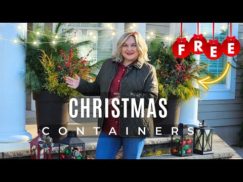 DIY Holiday Pots & Window Boxes using FREE Fresh Cut Evergreens! 🎄✨