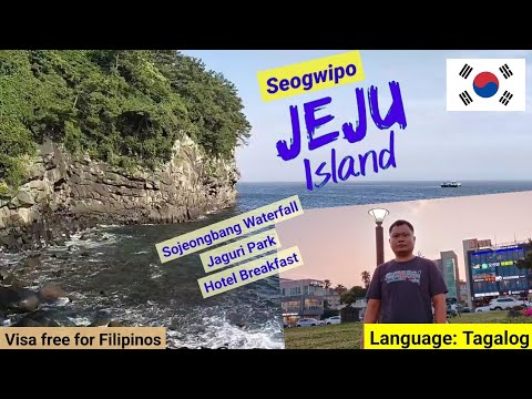 Exploring Sojeongbang waterfalls, Jaguri park, etc. at Seogwipo, Jeju Island, South Korea