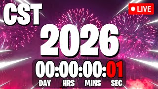 NEW YEAR'S 2026 COUNTDOWN LIVE 🔴 24/7 & Central Standard Time, CST New Year Countdown!