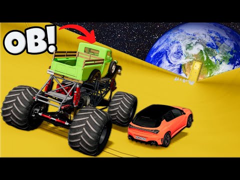 We Used GIANT RAMPS to Jump Cars Over PLANETS in BeamNG Drive Mods!