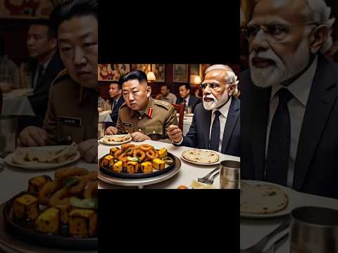 "Modi & Kim Jong-un Try Paneer Tikka at Mumbai Beach—Spicy Diplomacy? 🌶️😂"