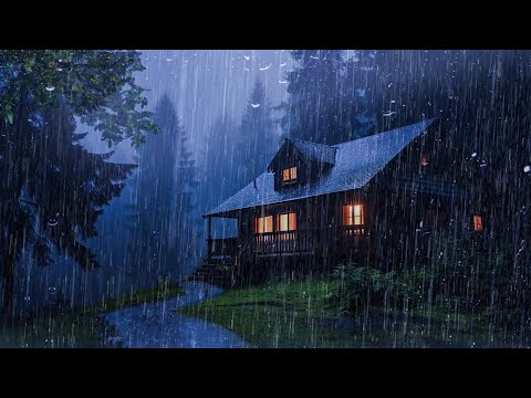 Gentle Night RAIN - Rain Sounds For Sleeping - Thunderstorm Sounds, STUDY, ASMR