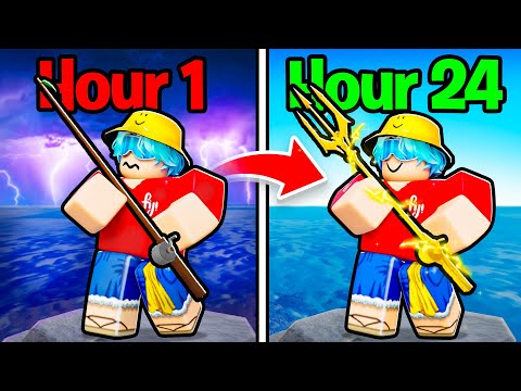 Noob to 0.1% RAREST TRIDENT ROD in 24 Hours (Roblox Fisch)