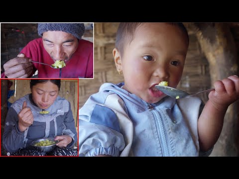 a day time with shepherd family in rural Nepal || shepherd life of Nepal || manjita cooks fry rice