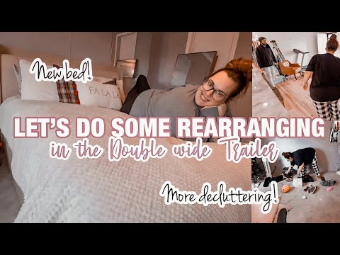 WE GOT A NEW BED 😍 | let’s rearrange a little in the double wide trailer! MOBILE HOME DECLUTTER!