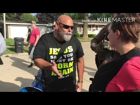 Trump Rally Oshkosh Wisconsin LGBTQ BLM clash with religious group for Trump