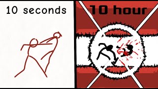 Stickfigure Fight | 10 seconds vs 10 hour | Animation Challenge