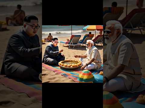 "Modi & Kim Jong Pani Puri at Mumbai Juhu Beach#ai#technology#modi#kim Jong#shorts