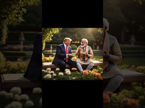 "Unlikely Duo: Modi and Trump Share Peas in the Garden"