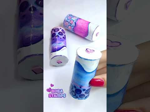 easy diy boba paper squishy (stamp) #howtomake #shorts #squishy #diy