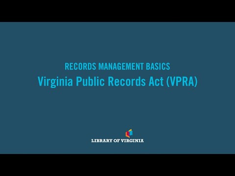 Records Management Basics | Virginia Public Records Act (VPRA)